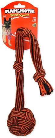 Mammoth Pet Products 43725402: Extra Flossy Webbing Ball w/Fling Handle Dog Toy, 20In