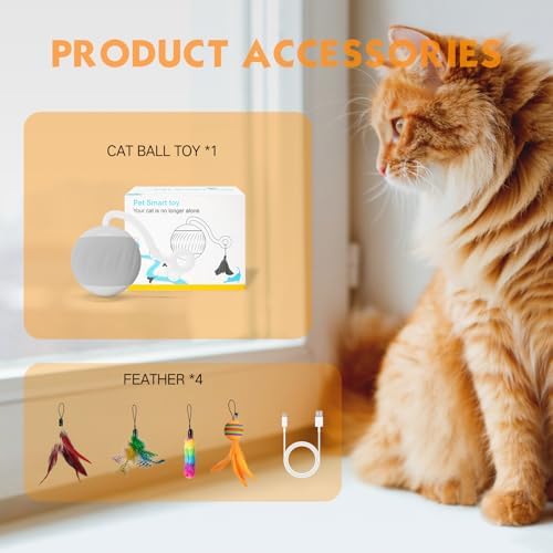 Upgraded 2.36 Inch Large Cat Toy With Touch&Voice Activation for Indoor Cat
