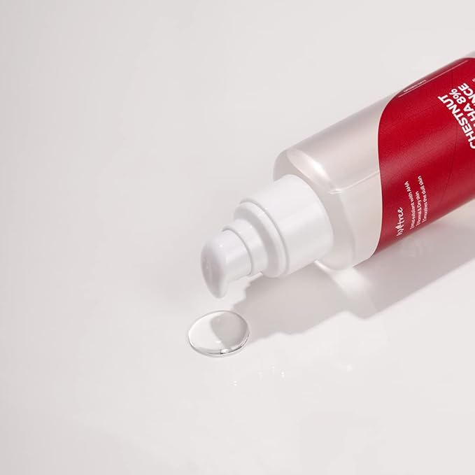 ISNTREE Chestnut AHA 8% Clear Essence 100ml, 3.38 fl oz | Tightening pores Chemical Facial Essence for Dead Skin Cells upcycling Ingredients Chestnut Shells | Korean Skincare