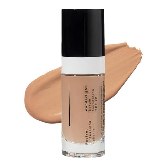 Radiant Professional Wonderlight Serum Lightweight Liquid Foundation Makeup SPF 20 - Alternative to Bronzer Powder - Color Corrector, Under Eye Concealer & Matte Eyeshadow Base-1.01 oz-Honey Beige(04)
