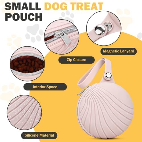 2pack Silicone Dog Treat Pouch for Leash Small Training Treat Bag