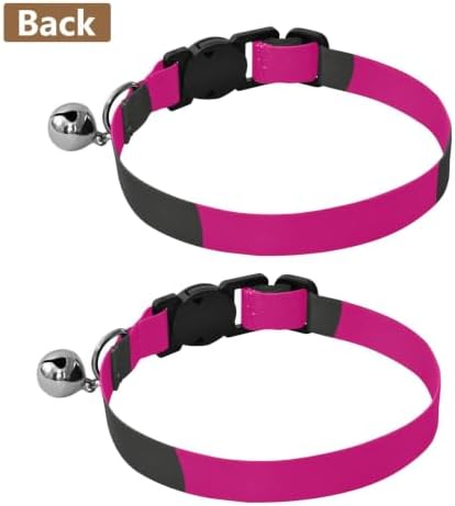 Hot Pink Polka Dots Dog Collar with Bell 2 Pack Dog Collar Adjustable 10.6 to 17.1 Inches