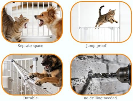 71" Extra Tall Cat Gate 29.5-40.6 Wide Pet gate with Small Cat Door,Pet Gate NO Drilling Pressure Mount Kit for Cats and Dogs Indoor Doorways liveing Room Bedroom-Black