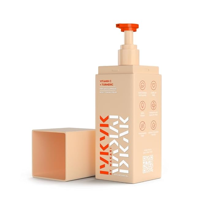 MAKARI IYKYK Vitamin C + Turmeric Body Toning Cream 2 Pack | Lightweight Firming Lotion for Women | Helps Improve the Look of Dark Spots | Vegan, Fragrance-Free