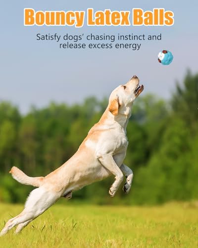 Dog Toys Squeaky, Interactive Latex Rubber Cute Animal Pet Toy Pack Squeak Balls for Puppy Small Medium Breed Dogs