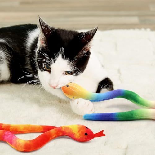 CiyvoLyeen Plush Snake Catnip Toys for Indoor Cats 5 Pack