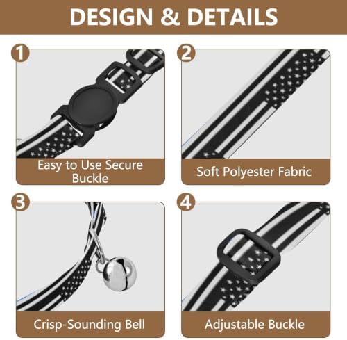 Blue Line Stripe Black Kitten Collars 2 Pack Lightweight Small Dog Collar Adjustable Length 10.6" to 17.1"