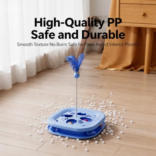 Interactive Cat Toys for Indoor Cats, 2-in-1 (Blue)