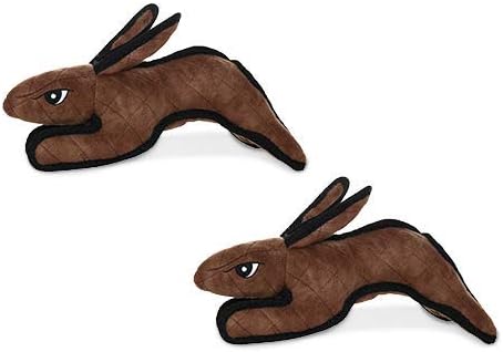 TUFFY® : 2 Pack Rabbit Dog Toy: Ultra Durable Plush Toy with Multiple Layers & Reinforced Seams, Washable and Floats, Original Construction