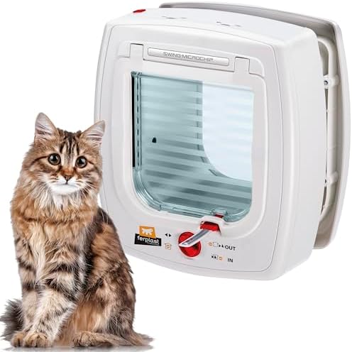 Ferplast Swing Cat Flap with Microchip, White, 22.5 x 16.2 x 25.2 cm