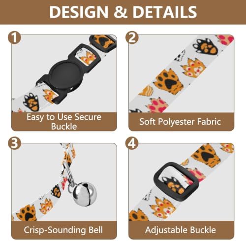 Cute Cat Paws Easy to Wear Dog Collar 2 Pack Comfortable Cat Collar