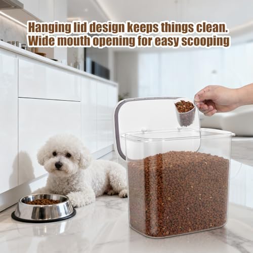TBMax Dog Cat Food Storage Container 12-15 Lbs with Easy-Carrying Handles, Stackable Pet Food Dog Treat Container with Pop Up Lids, Airtight Food Storage Bin for Kitchen Organization