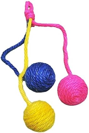 Hanging Interactive Cat Toy Sisal Rope Ball, Eco Friendly Self Play Bite and Wear Resistant Pets Interactive Toy Cat Rope Ball for Indoors Cats