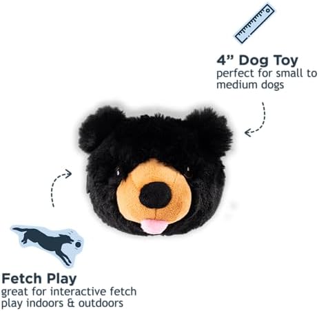 Tall Tails 2-in-1 Fetch Ball Dog Toy, Black Bear