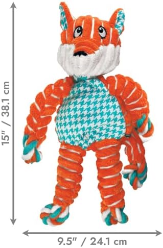 KONG Floppy Knots Rope and Plush Dog Toy, Fox, Medium/Large