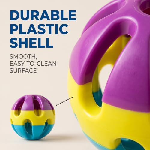 1pc Colorful Dog Toys for Medium to Large Breed Dogs Hollow Ball with Bell Inside Interactive Plastic for Relieving Boredom Pet Supplies,Balls Toys