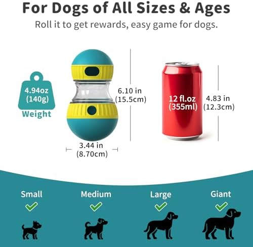 Interactive Dog Treat Puzzle Toys Food Dispensing Enrichment