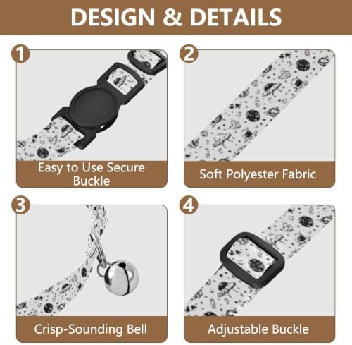 Rockets Cats Collar 2 Pack Comfortable Cat Collar Adjustable Length 10.6" to 17.1"