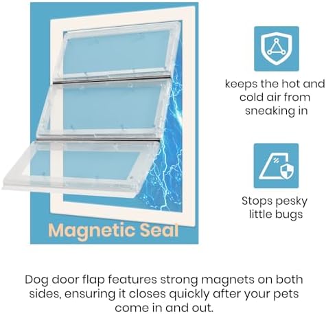 Calvana 3-Panel Airseal Pet Door Replacement Flap, Compatible with Ideal Pet Products 10.25"x15.75" Extra Large Dog Door, Easy Installation