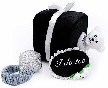 ZippyPaws Burrow Interactive Dog & Puppy Toys for Boredom- Wedding Ring Box