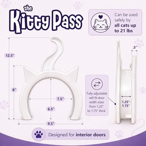 The Kitty Pass Interior Cat Door Hidden Litter Box Pet Door for cats up to 21 lbs