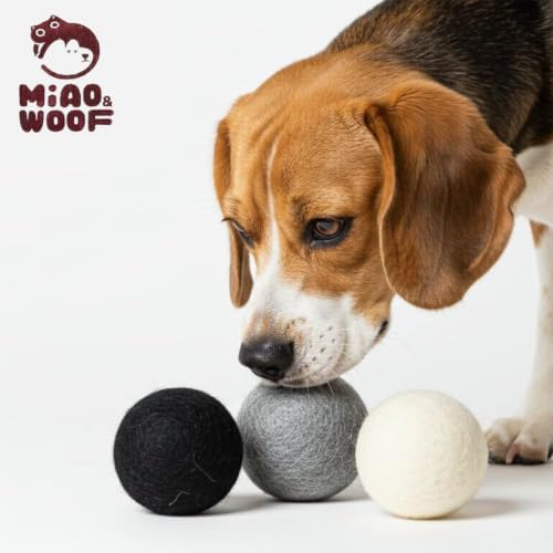 Wool Dog Balls (3 PCS) Soft & Chew-Resistant for Dogs Puppies