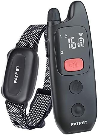 PATPET Dog Training Collar with Remote, IPX7 Waterproof Dog Shock Collar for Dogs, 3 Training Modes Beep Vibration 16 Levels, Rechargeable Dog Collars for Small Medium Large Dogs(10-140lbs)