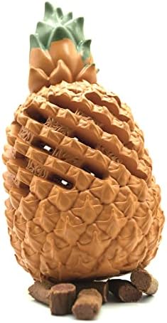 Herm Sprenger – Pineapple Dog Chew Toy for Aggressive Chewer – Natural Rubber Dog Treat Dispenser – Large Tough Dog Dental Teeth Cleaning Chew Toys for Large and Medium Breed