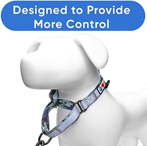 Pawtitas Customized Martingale Dog Collar Reflective Reflective Dog Collar Embroidered Personalized Name Phone Number Adjustable for Puppies Small Medium Large Size Dogs Medium Camouflage Grey
