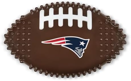 NFL New England Patriots Mega-chew Hard Nylon Bacon-flavored Dog Bone Football Chew Toy Interactive Tasty Fun Dog Chew Toy. Indestructible Strong Durable Chew Toy Tough Pet Toys for Aggressive Chewers