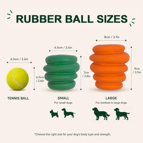 Green Sheep Enrichment Dog Ball for Small Dogs, Natural Rubber Treat Dispensing Chew Toy for Mental Stimulation & Boredom Relief, Interactive Dog Toys, Green