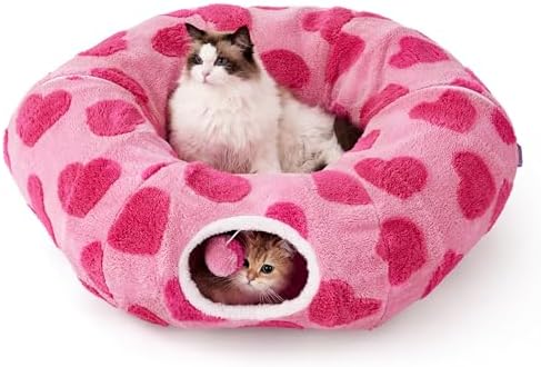 Lesure Donut Cute Jacquard Cat Tunnel Bed Kitten Toys for Puppy Bunny