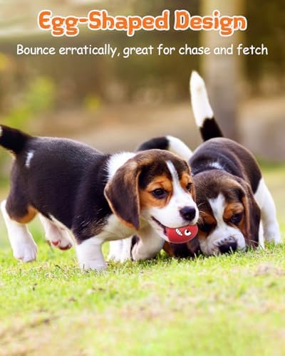 Squeaky Dog Toys, Soft Puppy Egg Balls, Funny Interactive Squeak Pet Chew Toy, [10 Pack] Fetch Play Balls Toy for Puppies Small Medium Breeds, 2.6"*1.8"