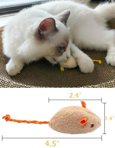 Fashion's Talk Cat Mice Toy 18-Pack Plush Catnip-Filled Mice Toys for Indoor Cats - Realistic Design, 9 Assorted Colors, 2 of Each, Value Pack