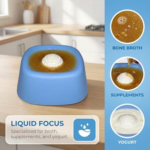 YCD-incerda Slow Feeder Lick Bowl with Rolling Ball (2,Blue)