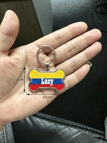 HSIAHOU Custom Pet ID Tags, Personalized Dog Tag Cat Tag(Colombia)