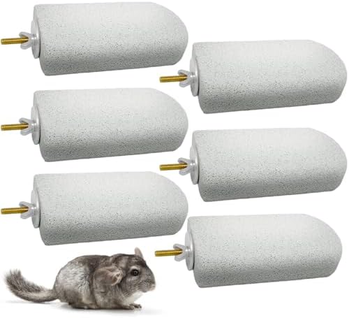 Chinchilla Lava Ledges Rat Climbing Platform 6 Pack Pumice Ledge Shelf Pet Chewing Grinding Toys Small Animals Cage Accessories for Totoro Squirrel Guinea Pig Hamster Gray