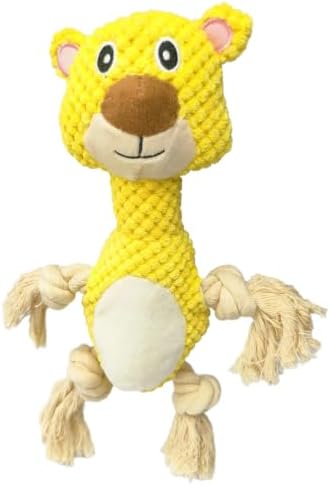 Plush Squeaky Chew Toy for Small Medium Large Dog,(Yellow Bear)