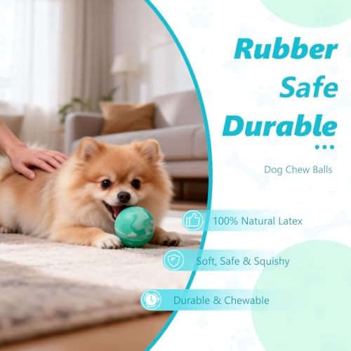 Squeaky Dog Balls, 4 Pack Soft Latex Small Dog Toys for Puppies Small Breeds, 2.0" Interactive Bouncy Fetch & Chew Toys for Puppy Training and Playing