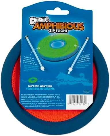 Chuckit! Zipflight Flying Disc Dog Toy, Small (6"), Green and light Blue
