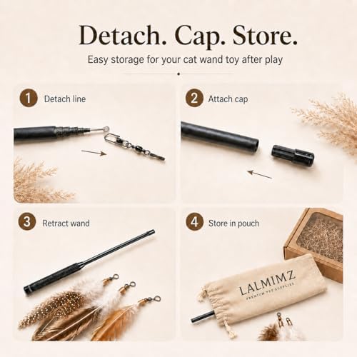 Cat Wand Toys, Cat Fishing Pole Toy, Super Feather Kitty Toys