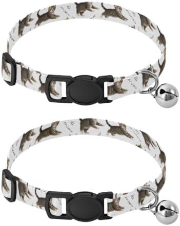 Cute Kittens Cat Collars 2 Pack Lightweight Small Dog Collar Adjustable 10.6 to 17.1 Inches