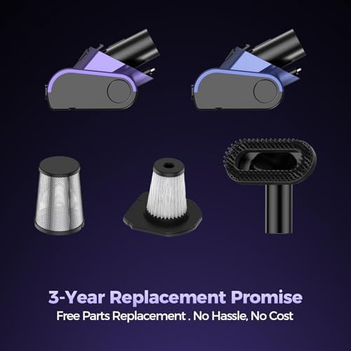 Pet Hair Handheld Vacuum Cordless: 20000PA Rechargeable Car Vacuum Cleaner | High Power Vacuum with Motorized Brush and LED Light, Hand Vacuum Cleaner with Reusable Filter for Car, Home, Office & Pet