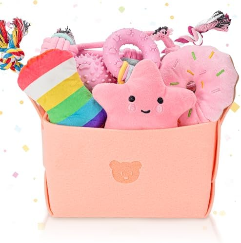 12 Pack Puppy Toys for Teething, Small & Medium Dogs – Chew Toys, Rope Toys & Interactive Dog Toys Set with Storage Box for Training, Play & Boredom Relief