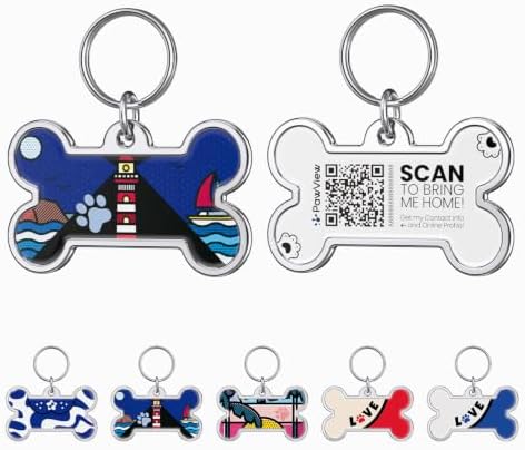 QR Code Pet ID Tag, Instant Scan-Based Location Alert, Updatable Pet Profile, Free Essential Features, No Subscription, Zinc Alloy Edge for Dogs & Cats Collar