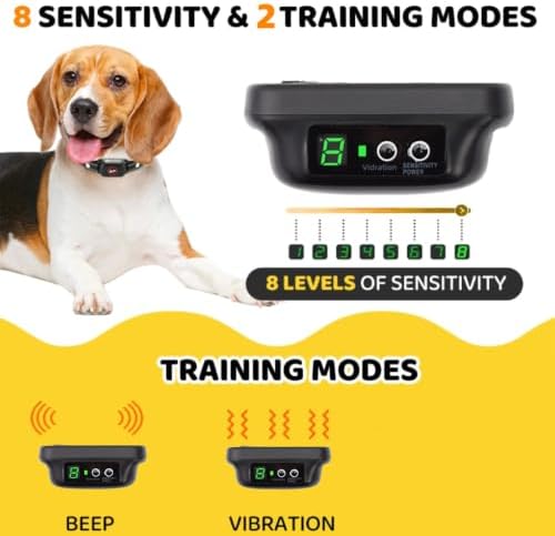 2026 Upgraded No Shock Bark Collar for Small Dogs – 2 Humane Modes Beep & Vibration, 8 Sensitivity, IP67 Waterproof, Ultra-Light Anti Barking Training Collar