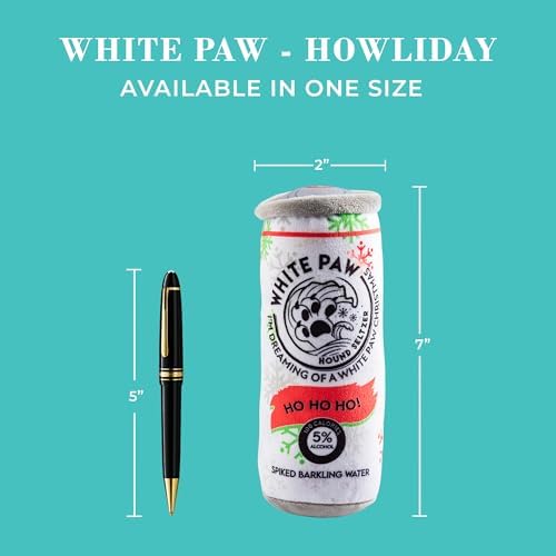Haute Diggity Dog White Paw Can Plush Dog Toy, Drink Parody Chew Toys