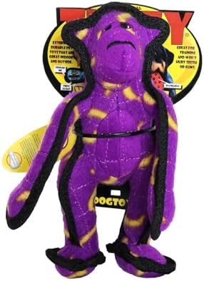 TUFFY - World's Tuffest Soft Dog Toy - Zoo Junior Monkey - Squeakers - Multiple Layers. Made Durable, Strong & Tough. Interactive Play (Tug, Toss & Fetch). Machine Washable & Floats