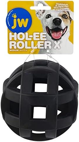 JW Pet HOL-ee Roller Extreme Puzzle Ball, Medium 4.5in, Natural Rubber