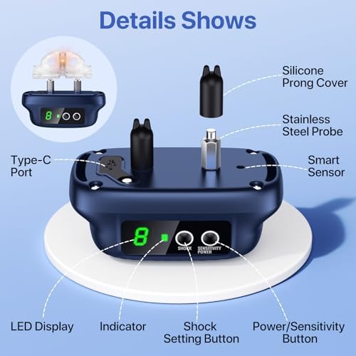 Dog Bark Collar, Automatic Bark Collar with 8 Sensitivity Levels,Smart Waterproof No Bark Collar with Beep Vibration Modes, Rechargeable Anti Barking Collars for Large Medium Dogs-K04